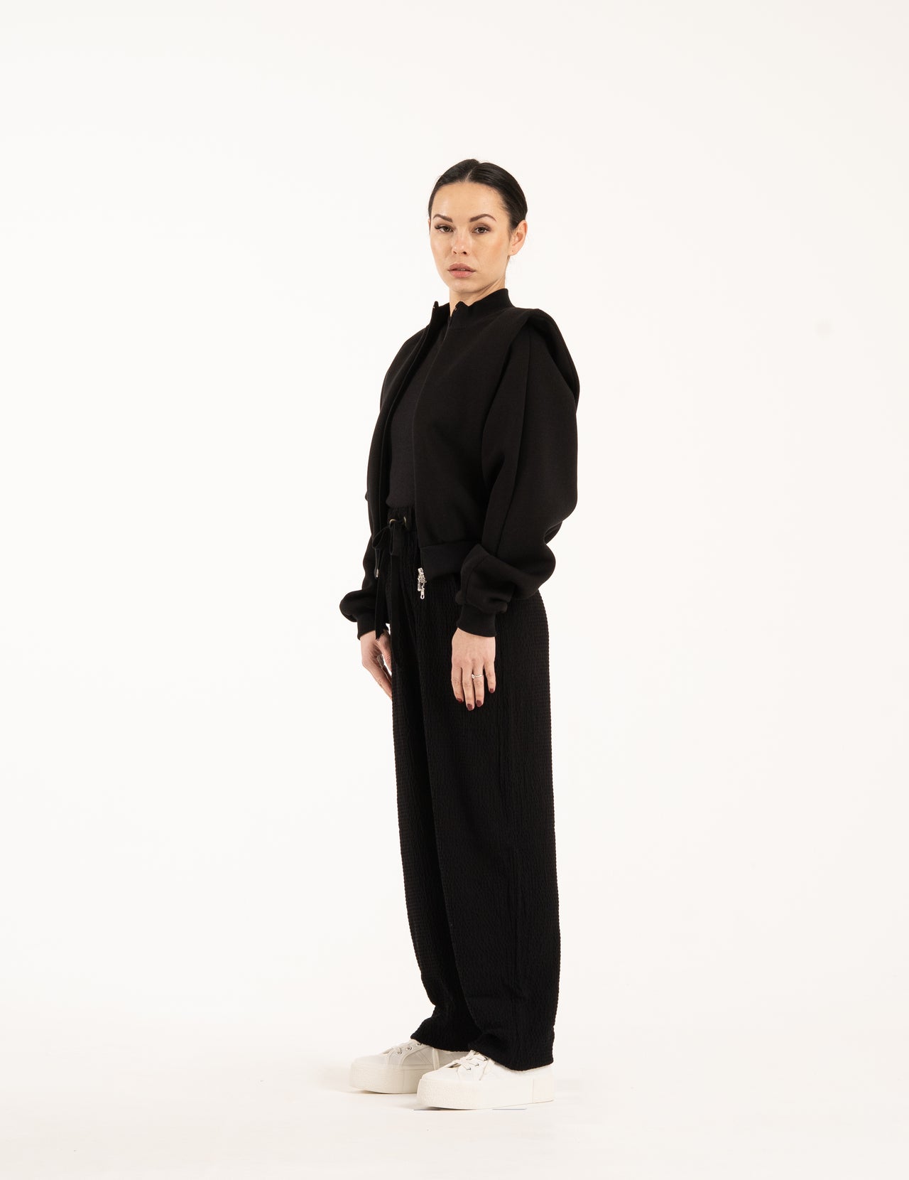 BOMBER ZIP ARM BLACK