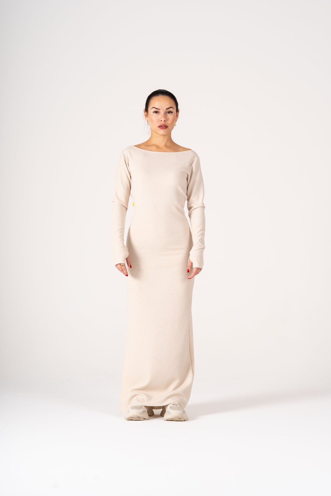 WINTER DRESS RIB CREAM