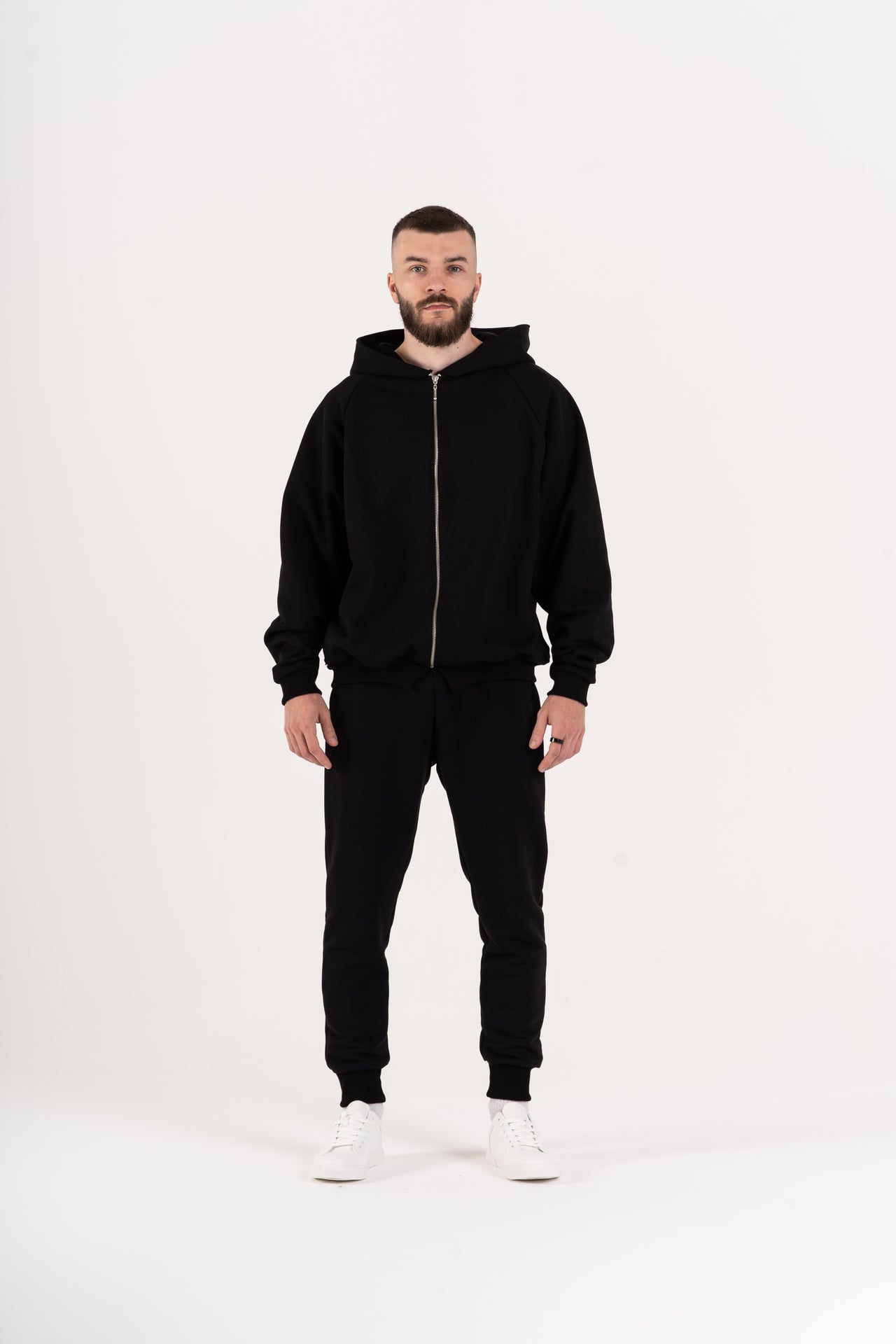 HOODIE HEAVY 470 BLACK ZIP MEN