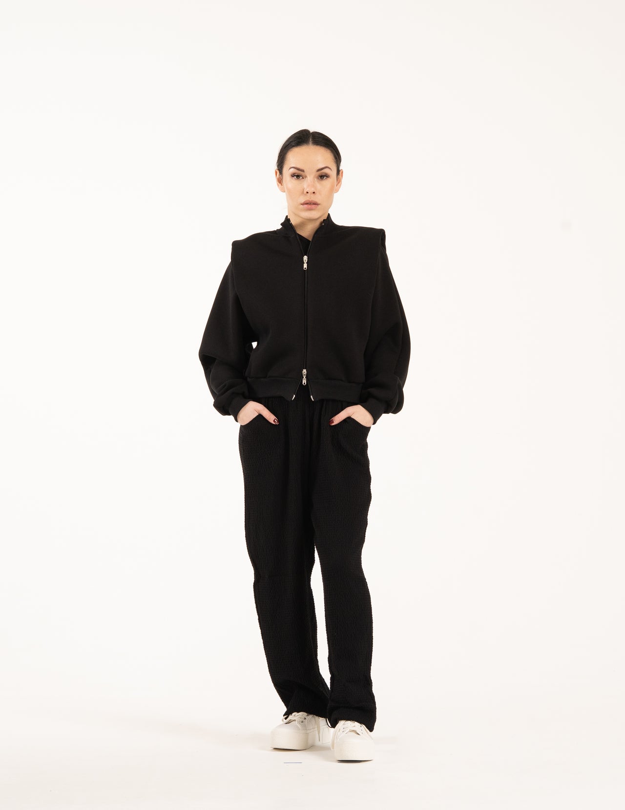 BOMBER ZIP ARM BLACK